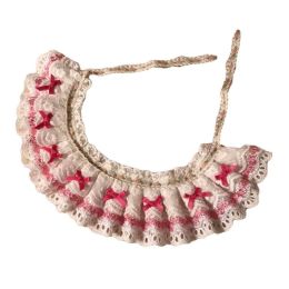 Handmade Pink Bowknot Retro Lace Collars Dog Necklace Cat Neckerchief 8.2-11.2"