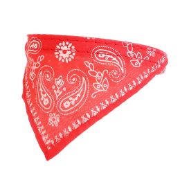 Adjustable Bandana Leather Pet Collar Triangle Scarf (Color: Red, size: S)