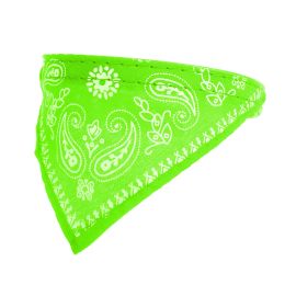 Adjustable Bandana Leather Pet Collar Triangle Scarf (Color: Green, size: S)
