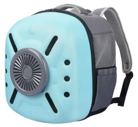 Pet Life Â® 'Armor-Vent' External USB Powered Backpack with Built-in Cooling Fan (Color: Blue)