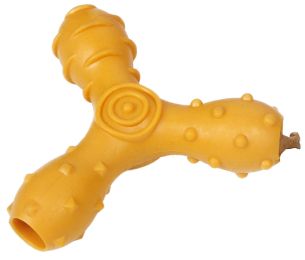 Pet Life Â® 'Tri-Chew' Treat Dispensing and Chewing Interactive TPR Dog Toy (Color: orange)