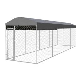 Outdoor Dog Kennel with Roof 25'x6'x7.9'