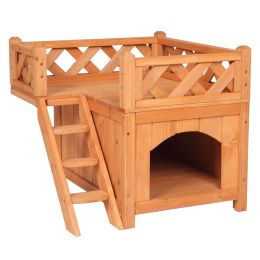 Wooden Cat Pet Home, Pet Products Insulated Cat House Small Living House Kennel with Ladder Platform Pet House Small Dog Indoor Outdoor Shelter