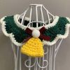 Green Handmade Knitted Pet Necklace Cat Dog Christmas Jingle Bell Collar Pet Cute Collar Charms Crochet Scarf Bib