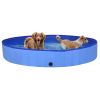 Foldable Dog Swimming Pool Blue 78.7"x11.8" PVC