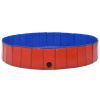 Foldable Dog Swimming Pool Red 63"x11.8" PVC