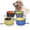 Dog Cat Bowl Open Air Travel Food Holder Folding Foldable Feeder Dish Water Bowl Food Stockpiling Bag Pet Nibble Plate Drink Waterproof