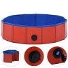 Foldable Dog Swimming Pool Red 31.5"x7.9" PVC