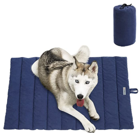 CHEERHUNTING Outdoor Dog Bed, Waterproof, Washable, Large Size, Durable, Water Resistant, Portable and Camping Travel Pet Mat (Color: dark blue)