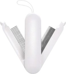 Pet Life Â® 'JOYNE' Multi-Functional 2-in-1 Swivel Travel Grooming Comb and Deshedder (Color: White)