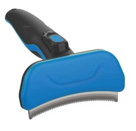 Pet Life Â® 'Fur-Guard' Easy Self-Cleaning Grooming Deshedder Pet Comb (Color: Blue)