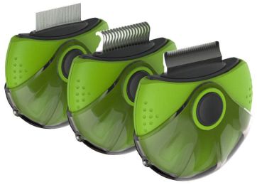 Pet Life Â® 'Axler' Triple Rotating Rake Deshedder and Dematting Grooming Pet Comb (Color: Green)