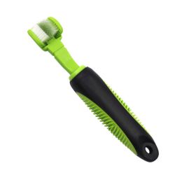 Pet Life Â® 'Denta-Clean' Dual-Sided Action Bristle Pet Toothbrush (Color: Green)