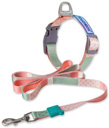 Touchdog Â® 'Trendzy' 2-in-1 Matching Fashion Designer Printed Dog Leash and Collar (Color: Pink / Purple, size: large)