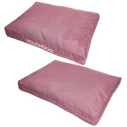 Touchdog Â® 'Hushky' Water-Resistant Premium Rectangular Raised Dog Mat (Color: pink, size: small)