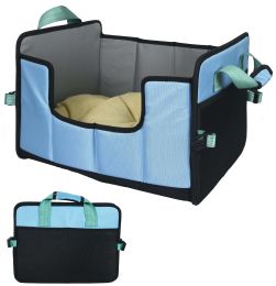 Pet Life Â® 'Travel-Nest' Folding Travel Cat and Dog Bed (Color: Blue, size: large)