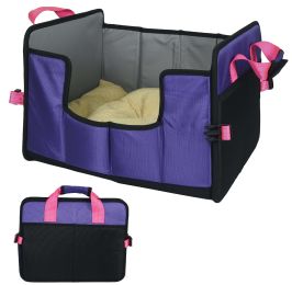 Pet Life Â® 'Travel-Nest' Folding Travel Cat and Dog Bed (Color: purple, size: small)