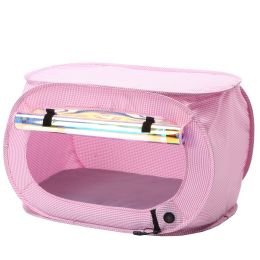 Pet Life Â® "Enterlude" Electronic Heating Lightweight and Collapsible Pet Tent (Color: pink)