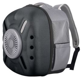 Pet Life Â® 'Armor-Vent' External USB Powered Backpack with Built-in Cooling Fan (Color: Black)