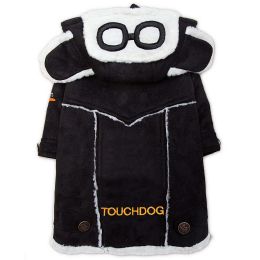 Touchdog Â® 'Tuskegee' Aero-Vintage Designer Dog Coat (Color: Black, size: X-Large)