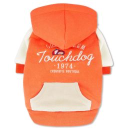Touchdog Â® 'Heritage' Soft-Cotton Fashion Dog Hoodie (Color: orange, size: X-Small)