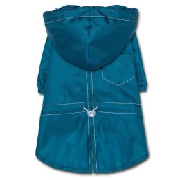 Touchdog Â® Split-Vent Designer Waterproof Dog Raincoat (Color: Blue, size: large)