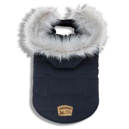 Touchdog Â® 'Eskimo-Swag' Duck-Down Parka Dog Coat (Color: Navy, size: X-Small)