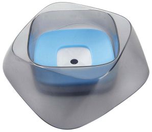 Pet Life Â® 'Hydritate' Anti-Puddle Cat and Dog Drinking Water Bowl (Color: Blue)