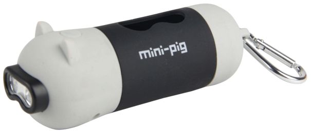 Pet Life Â® 'Oink' LED Flashlight and Waste Bag Dispenser (Color: Grey)