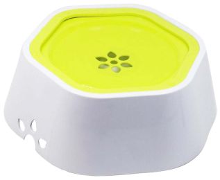 Pet Life Â® 'Everspill' 2-in-1 Food and Anti-Spill Water Pet Bowl (Color: Green)