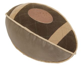 Pet Life Â® 'Pugskin' Durable Oxford Nylon and Mesh Plush Squeaky Football Dog Toy (Color: Olive Green)