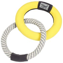 Pet Life Â® 'Ring Toss' Dual-Connecting Jute Rope and Floating Ring Dog Toy (Color: yellow)