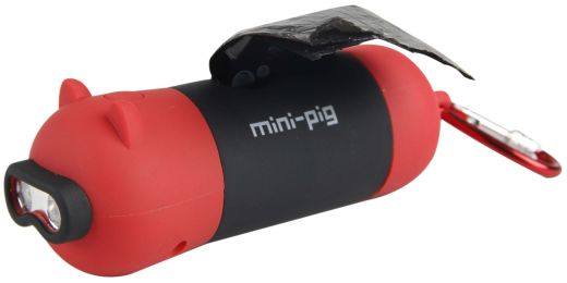 Pet Life Â® 'Oink' LED Flashlight and Waste Bag Dispenser (Color: Red)
