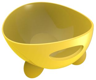 Pet Life Â® 'Modero' Dishwasher Safe Modern Tilted Dog Bowl (Color: yellow)
