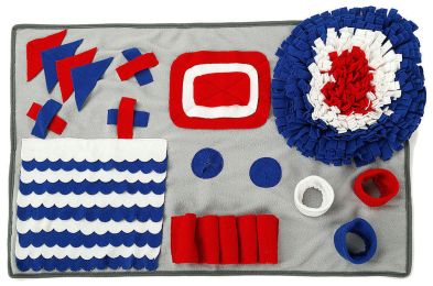 Pet Life Â® 'Sniffer Snack' Interactive Feeding Pet Snuffle Mat (Color: Grey / Red / Blue)