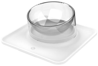 Pet Life Â® 'Surface' Anti-Skid and Anti-Spill Curved and Clear Removable Pet Bowl (Color: White)