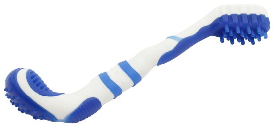 Pet Life Â® 'Denta-Brush' TPR Durable Tooth Brush and Dog Toy (Color: Blue)