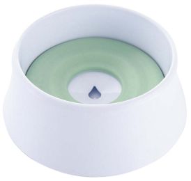 Pet Life Â® 'Pud-Guard' Anti-Spill Floating Water and Food Bowl (Color: Green)