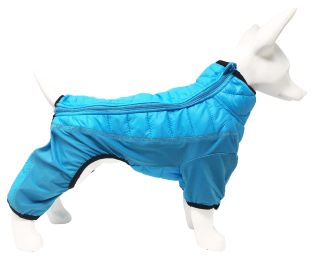Pet Life Â® 'Aura-Vent' Lightweight 4-Season Stretch and Quick-Dry Full Body Dog Jacket (Color: Blue, size: large)