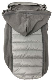 Pet Life Â® 'Apex' Lightweight Hybrid 4-Season Stretch and Quick-Dry Dog Coat w/ Pop out Hood (Color: Grey, size: large)