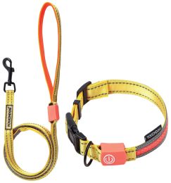 Touchdog Â® 'Lumiglow' 2-in-1 USB Charging LED Lighting Water-Resistant Dog Leash and Collar (Color: yellow, size: large)