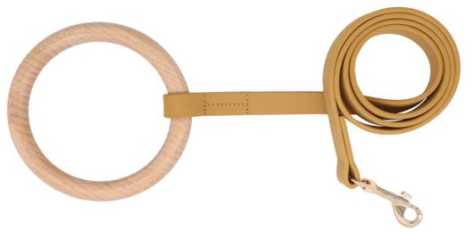 Pet Life Â® 'Ever-Craft' Boutique Series Beechwood and Leather Designer Dog Leash (Color: Apricot)