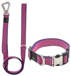 Pet Life Â® 'Escapade' Outdoor Series 2-in-1 Convertible Dog Leash and Collar (Color: pink, size: large)
