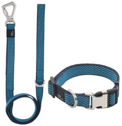 Pet Life Â® 'Escapade' Outdoor Series 2-in-1 Convertible Dog Leash and Collar (Color: Blue, size: large)