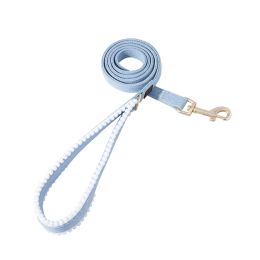 4FT Dog Leash with Soft Padded Handle,Heavy Duty Tangle-free Swivel Leash with double layer of high quality Denim Fabric (Color: White, size: M)