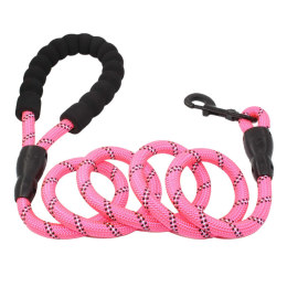 5FT Rope Leash w/ Comfort Handle (Color: pink)